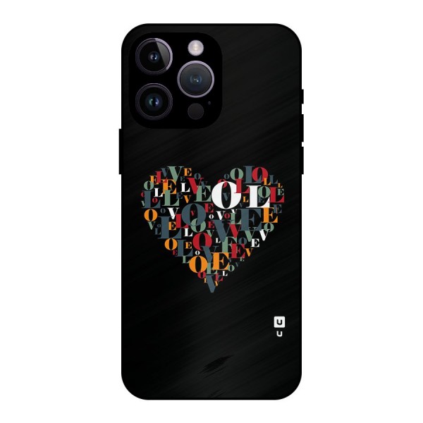 Love Abstract Heart Art Metal Back Case for iPhone 14 Pro Max