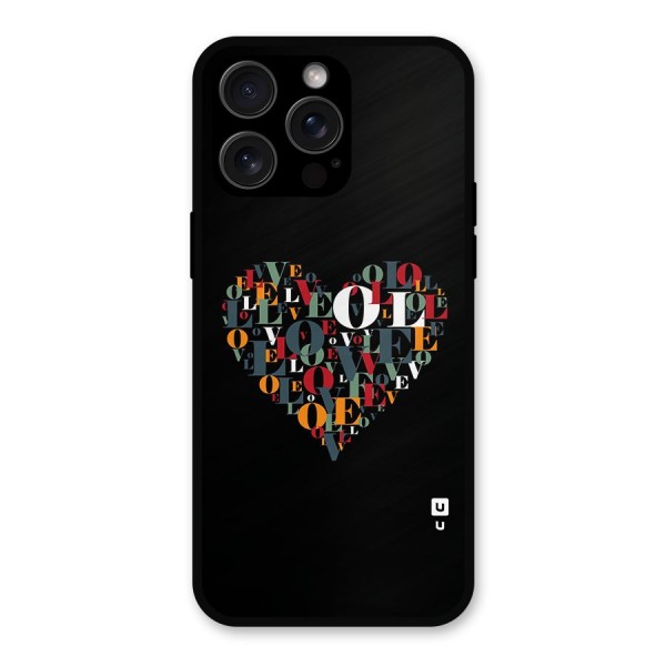 Love Abstract Heart Art Metal Back Case for iPhone 15 Pro Max