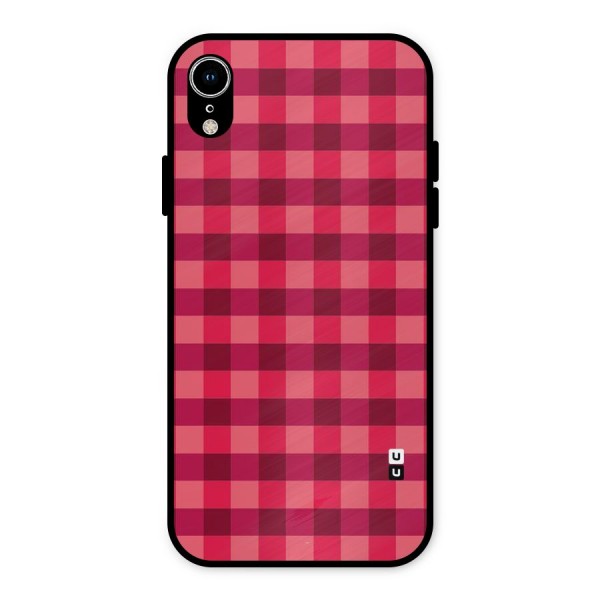 Love Checks Metal Back Case for iPhone XR