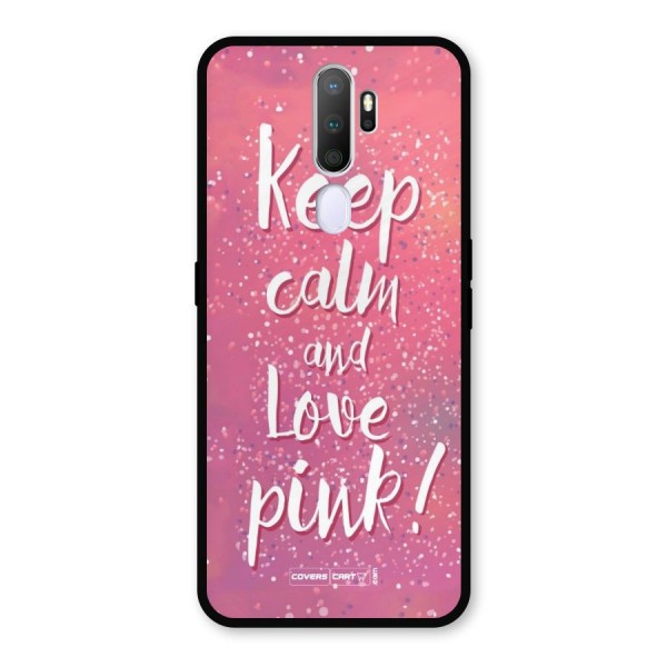 Love Pink Metal Back Case for Oppo A9 (2020)