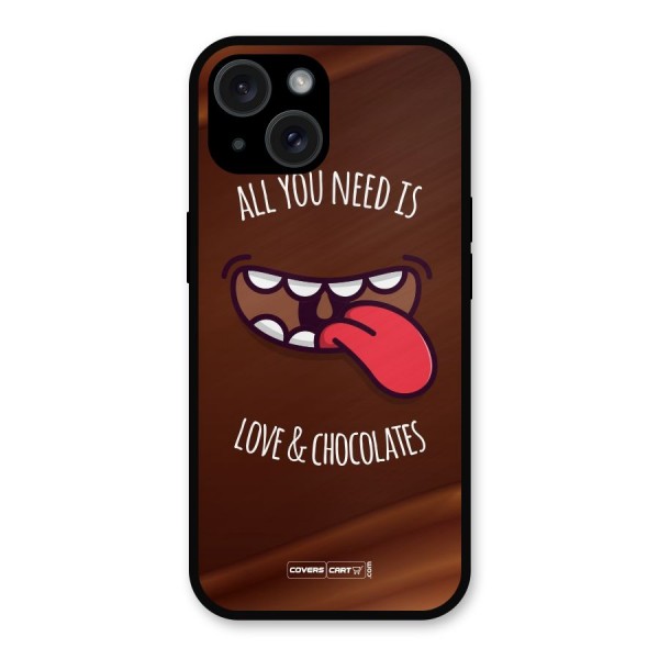 Love and Chocolates Metal Back Case for iPhone 15