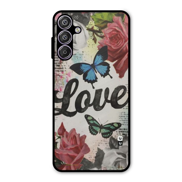 Lovely Butterfly Love Metal Back Case for Galaxy F15