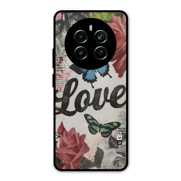 Lovely Butterfly Love Metal Back Case for Realme 12 Plus
