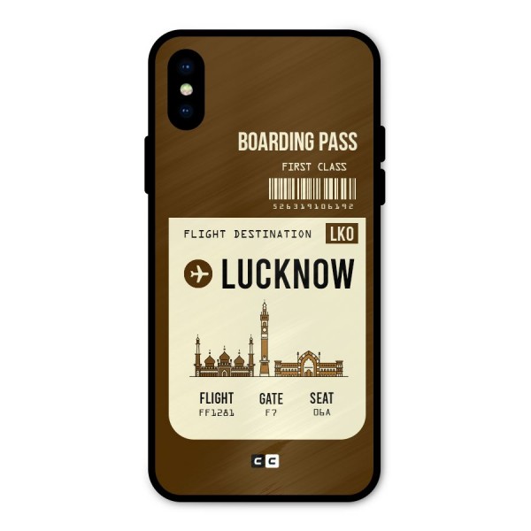 Lucknow Boarding Pass Metal Back Case for iPhone X