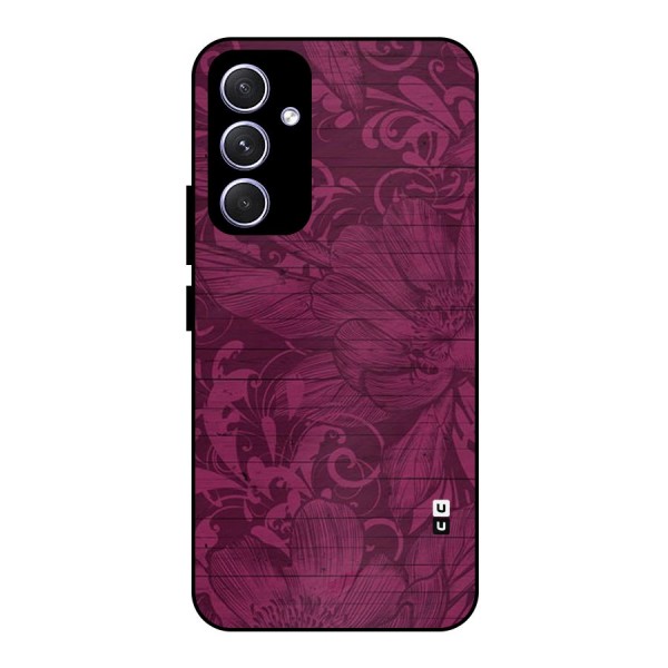 Magenta Floral Pattern Metal Back Case for Galaxy A54