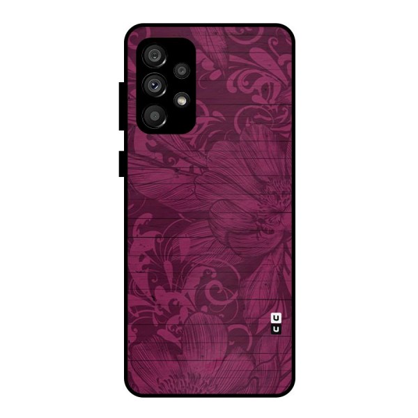 Magenta Floral Pattern Metal Back Case for Galaxy A73 5G