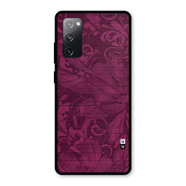 Magenta Floral Pattern Metal Back Case for Galaxy S20 FE