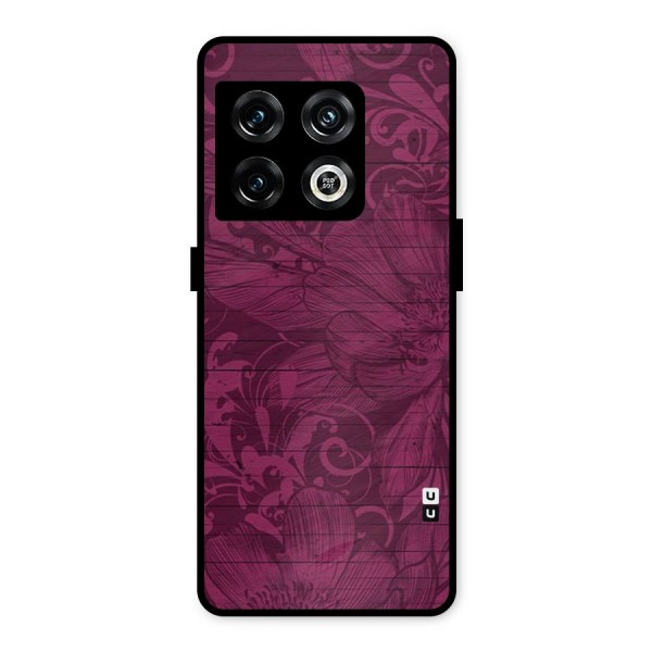 Magenta Floral Pattern Metal Back Case for OnePlus 10 Pro 5G