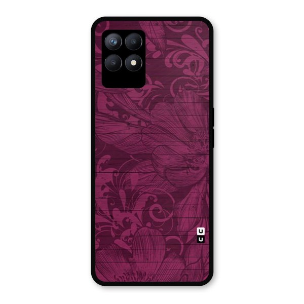 Magenta Floral Pattern Metal Back Case for Realme Narzo 50