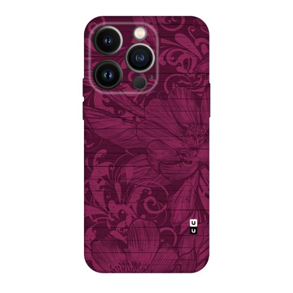 Magenta Floral Pattern Original Polycarbonate Back Case for iPhone 14 Pro