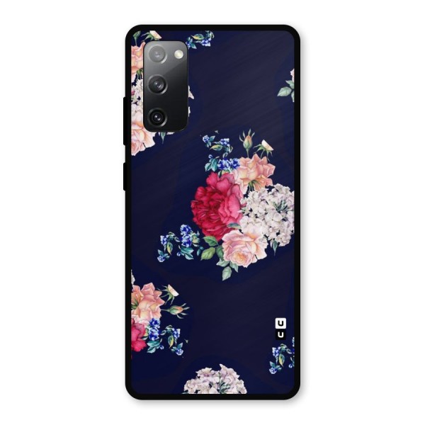 Magenta Peach Floral Metal Back Case for Galaxy S20 FE 5G