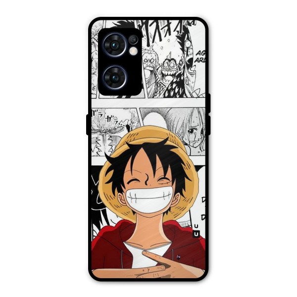 Manga Style Luffy Metal Back Case for Oppo Reno7 5G