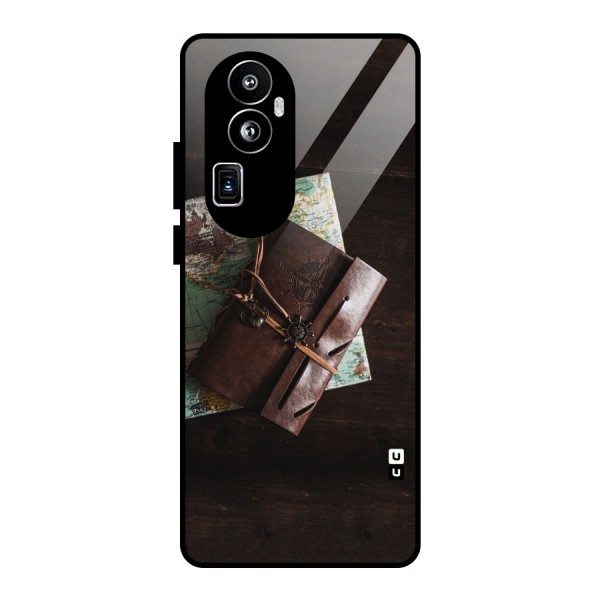 Map Journal Glass Back Case for Oppo Reno10 Pro Plus