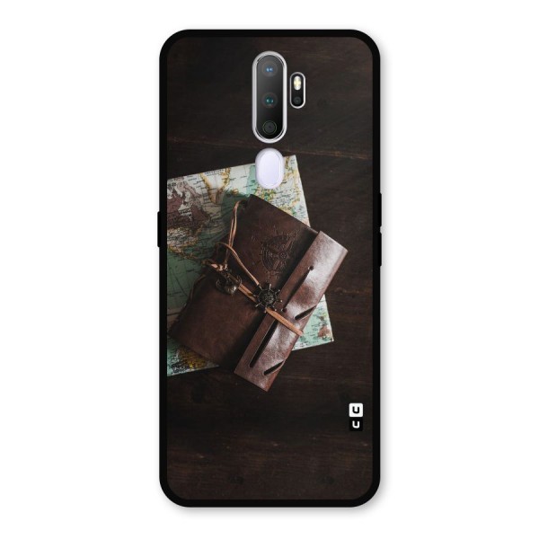 Map Journal Metal Back Case for Oppo A9 (2020)