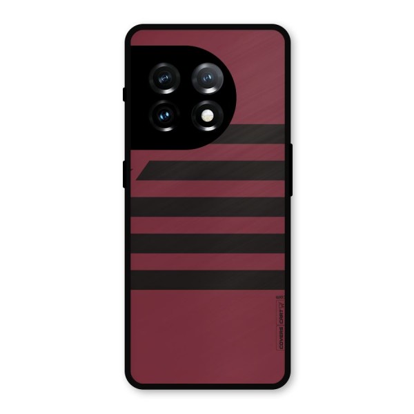 Maroon Star Striped Metal Back Case for OnePlus 11