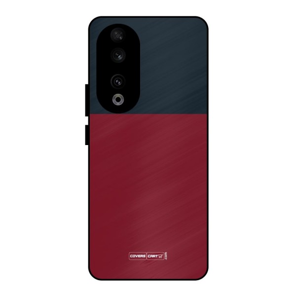 Maroon and Navy Blue Metal Back Case for Honor 90