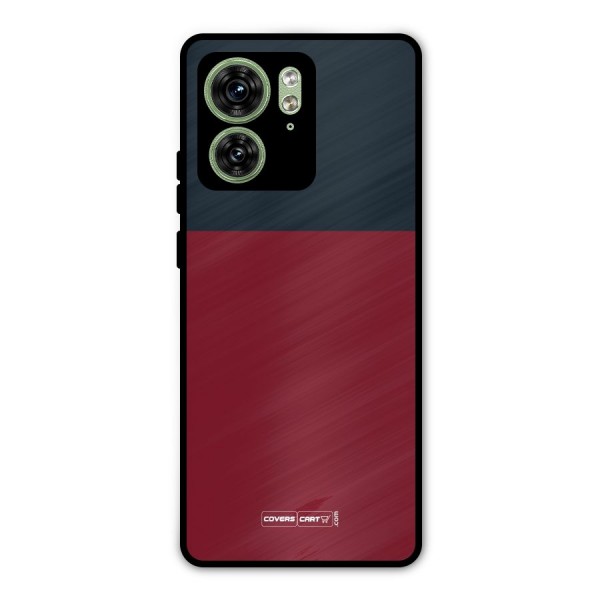 Maroon and Navy Blue Metal Back Case for Motorola Edge 40 5G