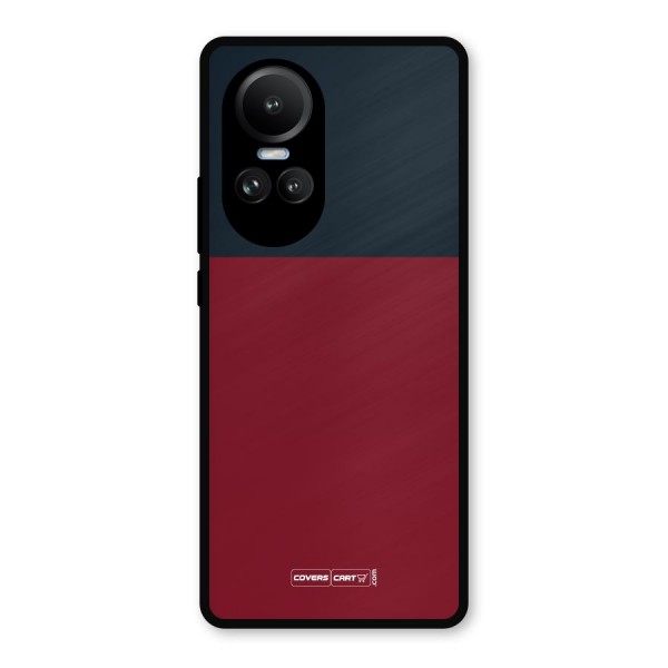 Maroon and Navy Blue Metal Back Case for Oppo Reno10