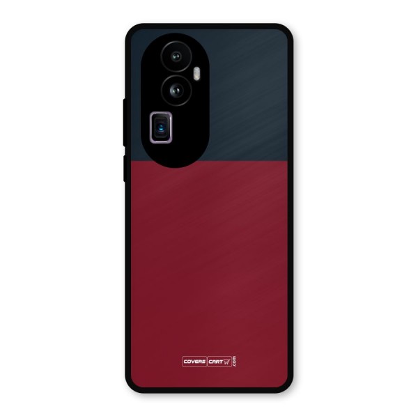 Maroon and Navy Blue Metal Back Case for Oppo Reno10 Pro Plus