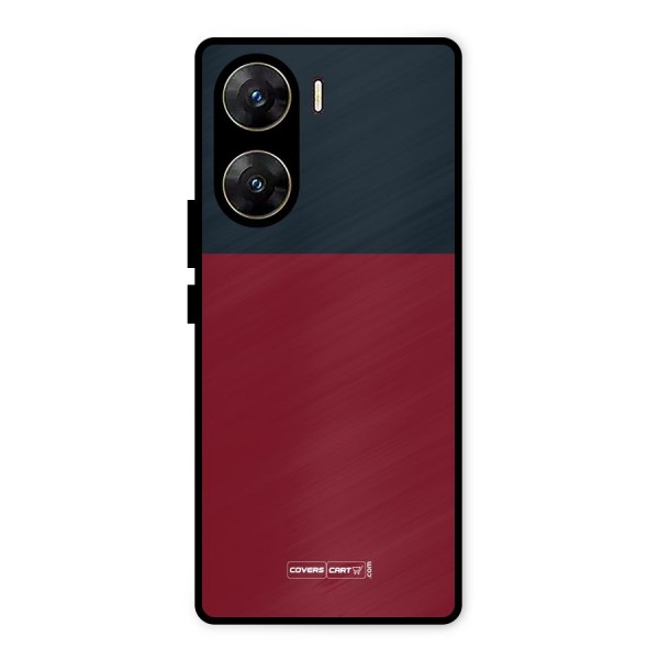 Maroon and Navy Blue Metal Back Case for Vivo V29e