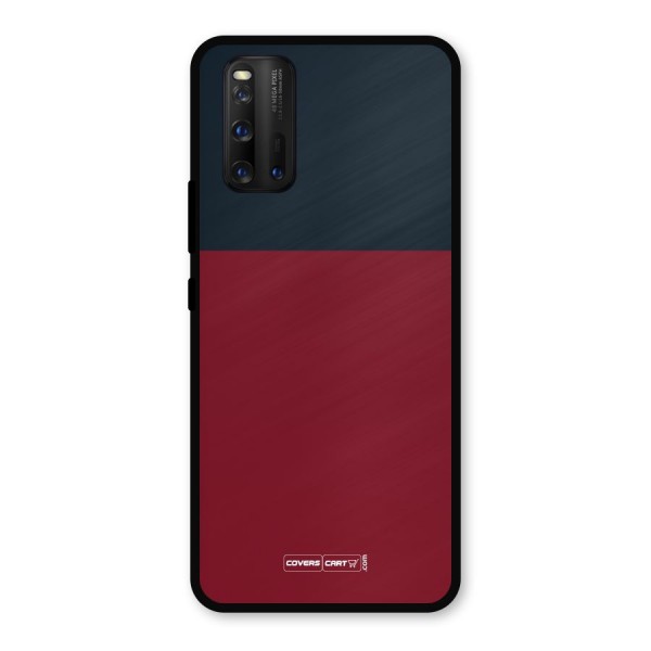 Maroon and Navy Blue Metal Back Case for iQOO 3