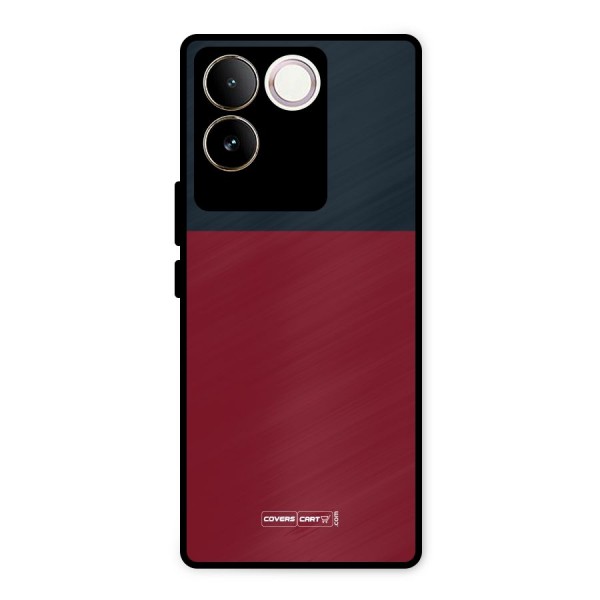 Maroon and Navy Blue Metal Back Case for iQOO Z7 Pro