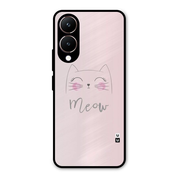 Meow Pink Metal Back Case for Vivo Y28