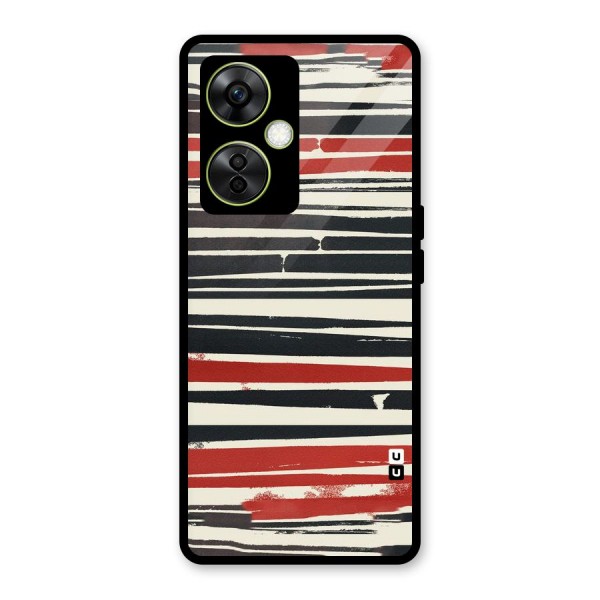 Messy Vintage Stripes Glass Back Case for OnePlus Nord CE 3 Lite