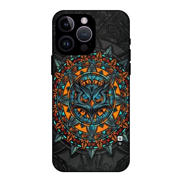 Mighty Owl Artwork Metal Back Case for iPhone 14 Pro Max