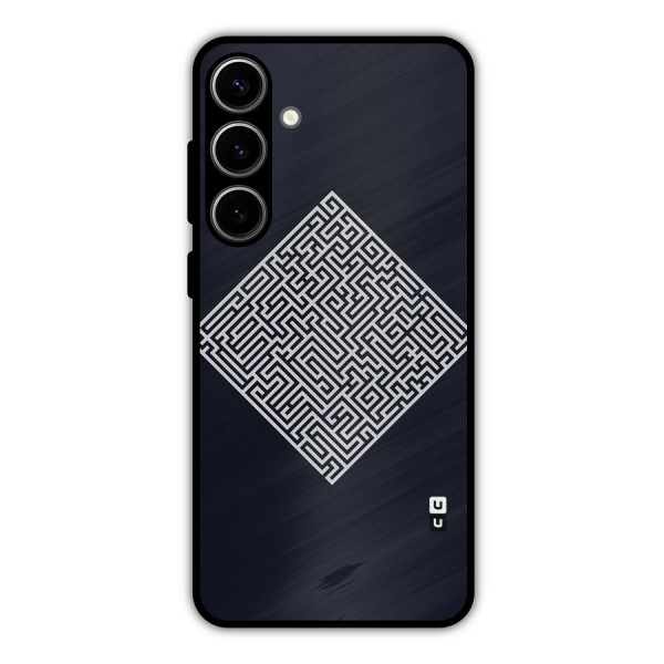 Minimal Maze Pattern Metal Back Case for Galaxy S24 Plus