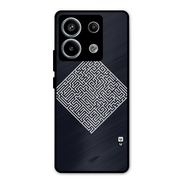 Minimal Maze Pattern Metal Back Case for Redmi Note 13 Pro 5G