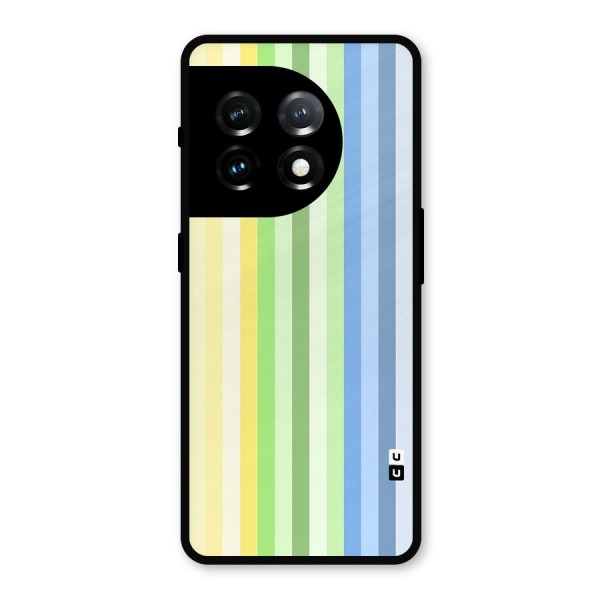 Minimal Pastel Shades Stripes Metal Back Case for OnePlus 11