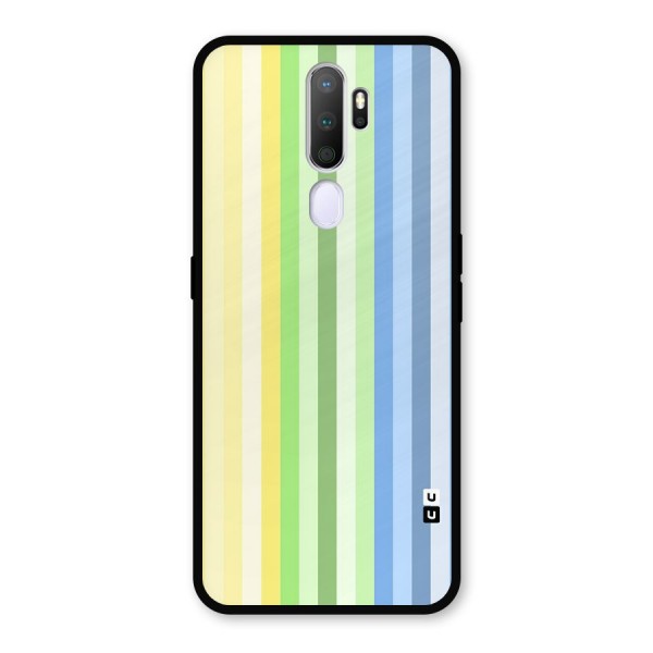 Minimal Pastel Shades Stripes Metal Back Case for Oppo A9 (2020)