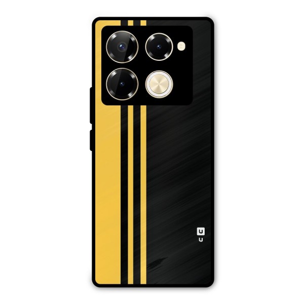 Minimal Yellow and Black Design Metal Back Case for Infinix Note 40 Pro Plus