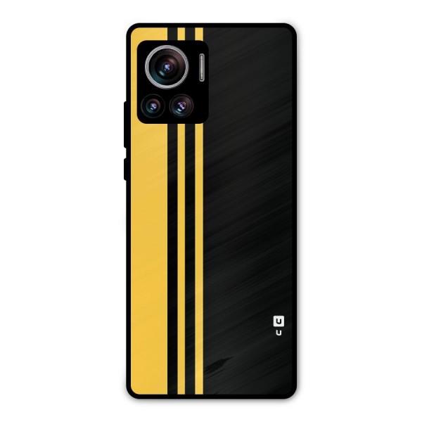 Minimal Yellow and Black Design Metal Back Case for Motorola Edge 30 Ultra