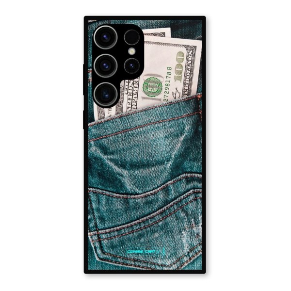 Money in Jeans Metal Back Case for Galaxy S23 Ultra