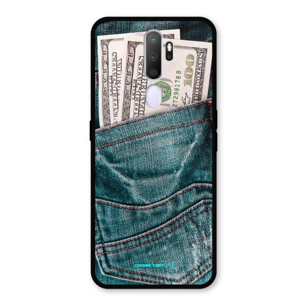 Money in Jeans Metal Back Case for Oppo A9 (2020)
