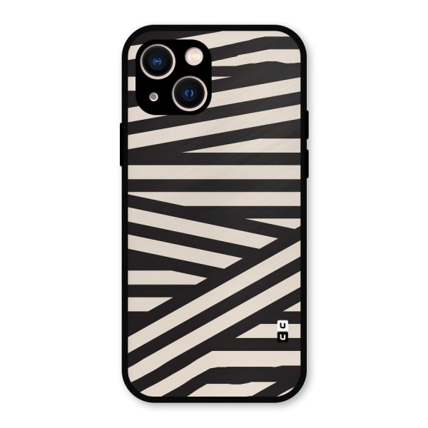 Monochrome Lines Metal Back Case for iPhone 13