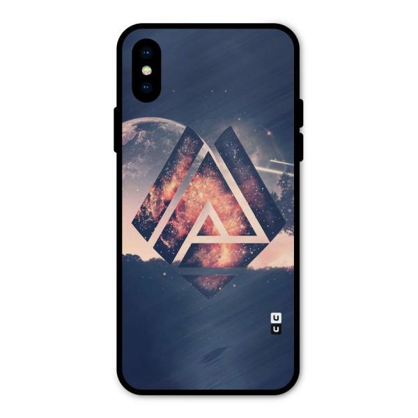 Moon Abstract Metal Back Case for iPhone X