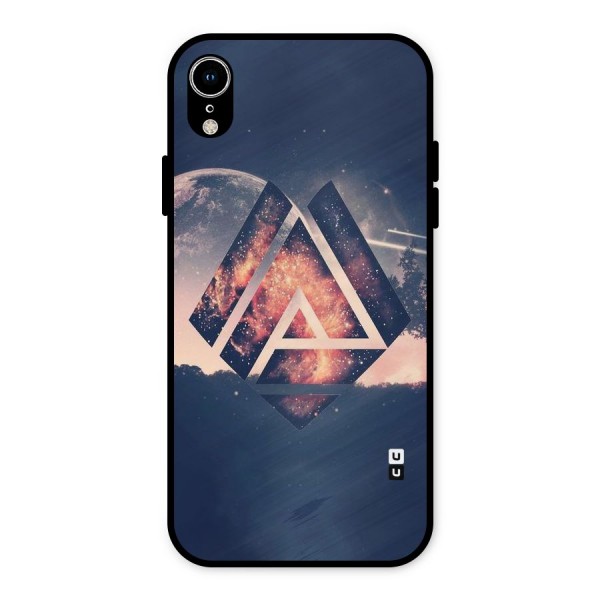 Moon Abstract Metal Back Case for iPhone XR