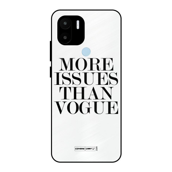 More Issues than Vogue (White) Metal Back Case for Redmi A1+