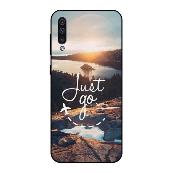 Morning Just Go Metal Back Case for Galaxy A30s