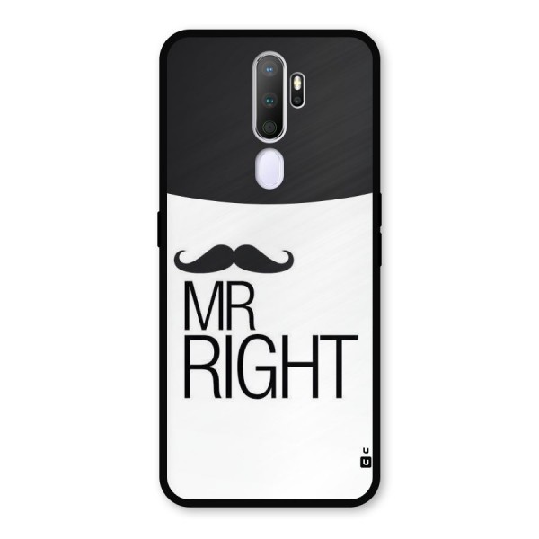 Mr. Right Moustache Metal Back Case for Oppo A9 (2020)