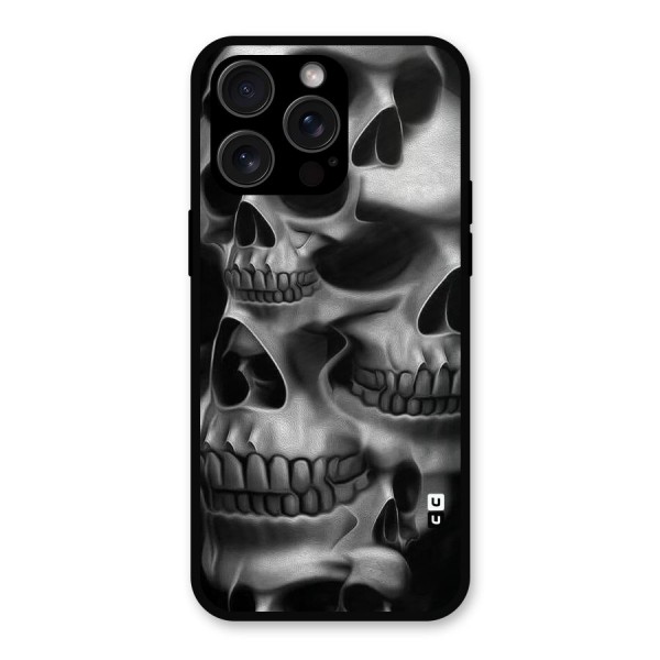 Multiple Skulls Metal Back Case for iPhone 15 Pro Max