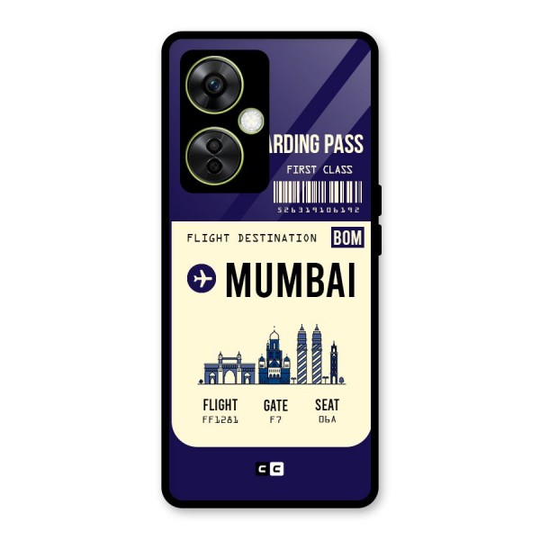 Mumbai Boarding Pass Glass Back Case for OnePlus Nord CE 3 Lite