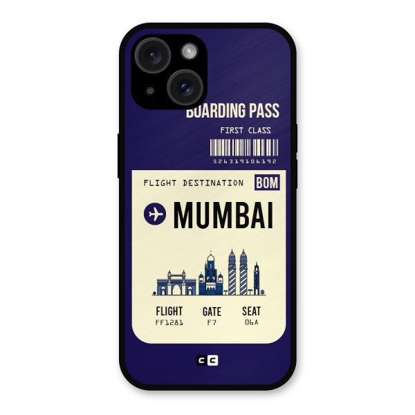 Mumbai Boarding Pass Metal Back Case for iPhone 15