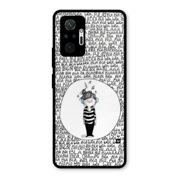 Music And Bla Bla Metal Back Case for Redmi Note 10 Pro
