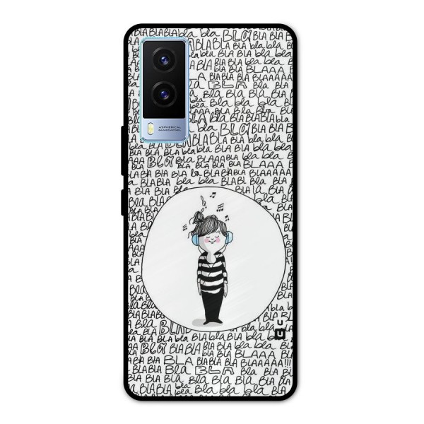 Music And Bla Bla Metal Back Case for Vivo V21e 5G