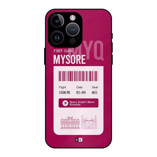 Mysore Boarding Pass Metal Back Case for iPhone 14 Pro Max