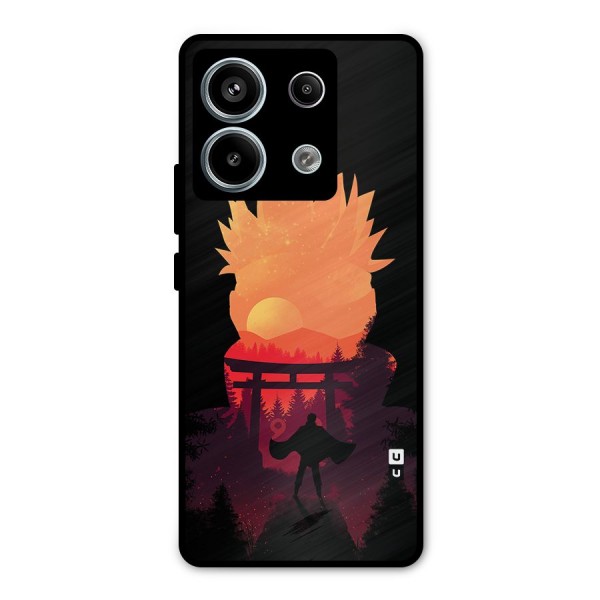 Naruto Anime Sunset Art Metal Back Case for Redmi Note 13 Pro 5G